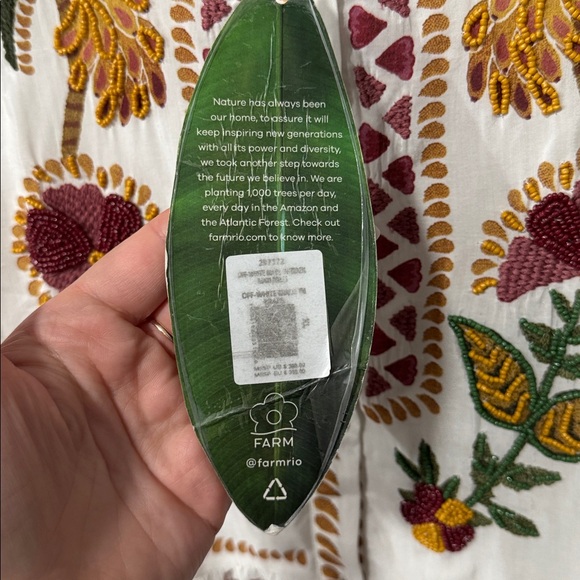 Farm Rio 🌴🍍XL Tropical Pineapple Palm Embroidered Beaded Midi Dress - Picture 11 of 14